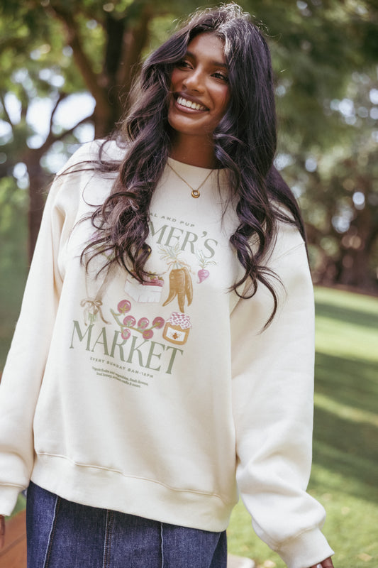 Farmers Market Sweatshirt - Cream