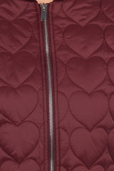 Genevieve Quilted Bomber - Cherry