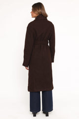 Goodie Shearling Coat - Chocolate