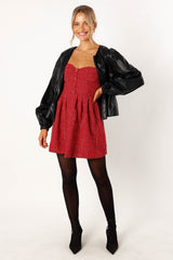 Ivanna Faux Leather Puff Sleeve Jacket - Black