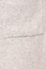 Katia Contrast Trim Coatigan - Light Grey