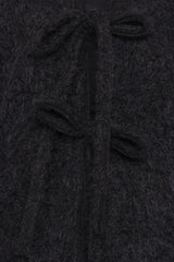 Kimmy Bow Oversized Cardigan - Black