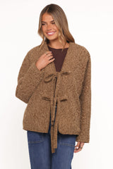 Kimmy Bow Oversized Cardigan - Moss