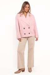 Lindy Cropped Coat - Baby Pink