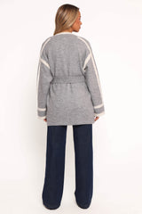 Maloney Tie Front Coatigan - Grey