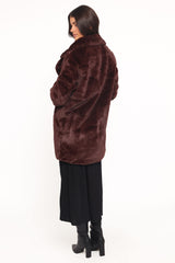 Meeka Faux Fur Jacket - Burgundy