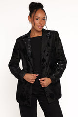 Ollie Burnout Blazer - Black Velvet
