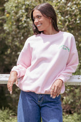 Pasta Lovers Club Graphic Sweater - Pink