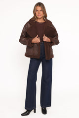 Sherpa Car Coat - Chocolate