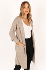 Skylar Open Front Coatigan - Taupe