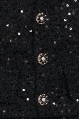 Valentina Cropped Blazer - Black Sequin