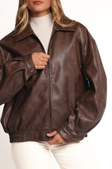 Zoe Bomber Jacket - Brown