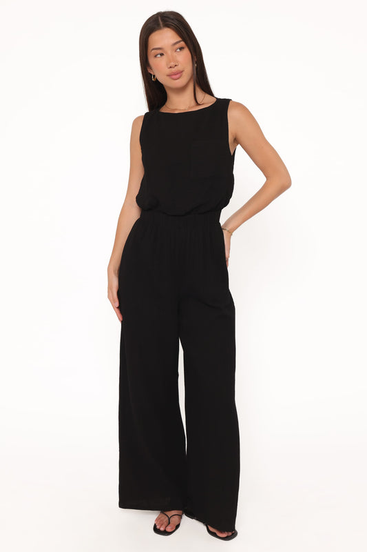 Brenna Cotton Jumpsuit - Black