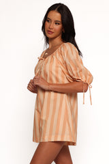 Carina Striped Romper - Terracotta Stripe