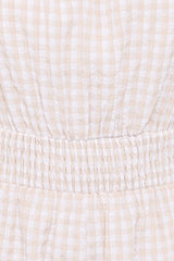 Felicity Romper - Beige Gingham