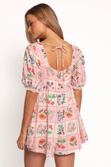 Floretta Puff Sleeve Romper - Flora Tile