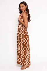 Ginelle Jumpsuit - Tan Print