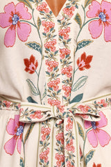 Ginger Tie Waist Romper - Pink Multi