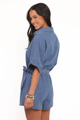 Hailey Denim Romper - Indigo