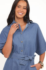 Hailey Denim Romper - Indigo