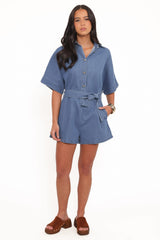 Hailey Denim Romper - Indigo