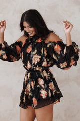Hillary Romper - Black Floral