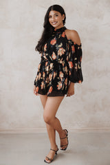 Hillary Romper - Black Floral