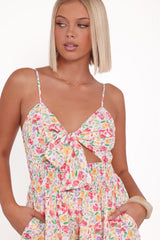 Jessie Tie Front Romper - Multi
