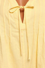 Kallie Tie Front Romper - Butter Yellow