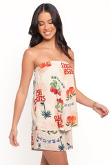 Karlen Strapless Romper - Tutti Frutti