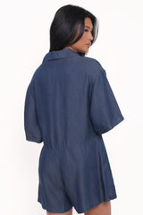 Kiya Denim Romper - Dark Denim