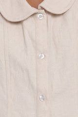 Lavina Collared Romper - Cream