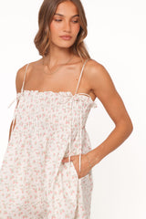 Liora Romper - Peach Ditsy Floral