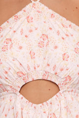 Madeira Jumpsuit - Peach Ditsy Floral
