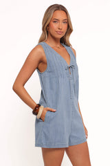 Marilla Romper - Light Denim