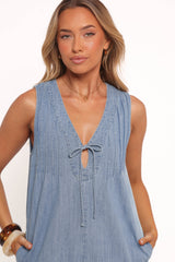 Marilla Romper - Light Denim