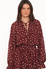 Michelle Romper - Burgundy Polka Dot