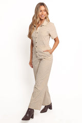 Mikia Jumpsuit - Cream Brown