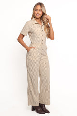 Mikia Jumpsuit - Cream Brown