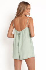 Neva Romper - Green Gingham