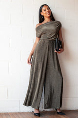 Noelle Jumpsuit - Gold Black
