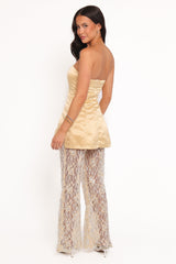 Oxley Strapless Jumpsuit - Mango Sequin