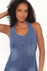 Paityn Denim Romper - Dark Wash
