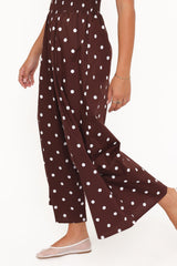 Paloma Jumpsuit - Chocolate Polka Dot