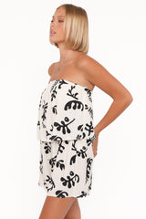 Ravenna Romper - Cream Black Floral