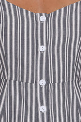 Reesa Romper - Smoke Stripe