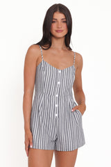 Reesa Romper - Smoke Stripe