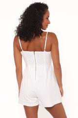 Reesa Romper - White Embroidery