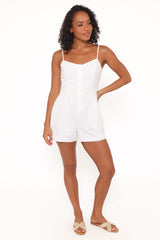 Reesa Romper - White Embroidery