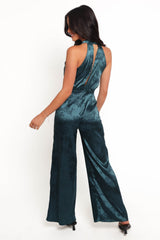 Shellbie High Neck Jumpsuit - Teal